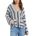 Roxy Sayulita Stripe Print V-Neck Poncho Women