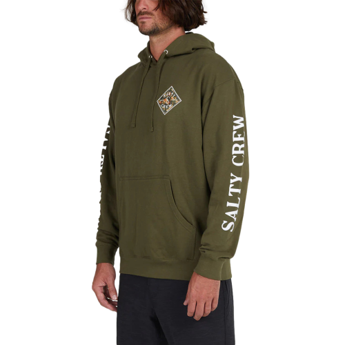 Salty Crew Tippet Shores Hood Fleece  Army Men's