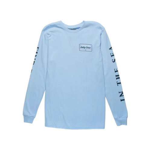 Slaty Crew Marina Mens Standard Long Sleeve Tee Mens Light Blue