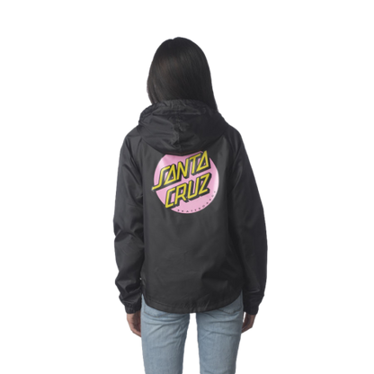 Santa Cruz Other Dot Hooded Windbreaker Jacket Womens Black