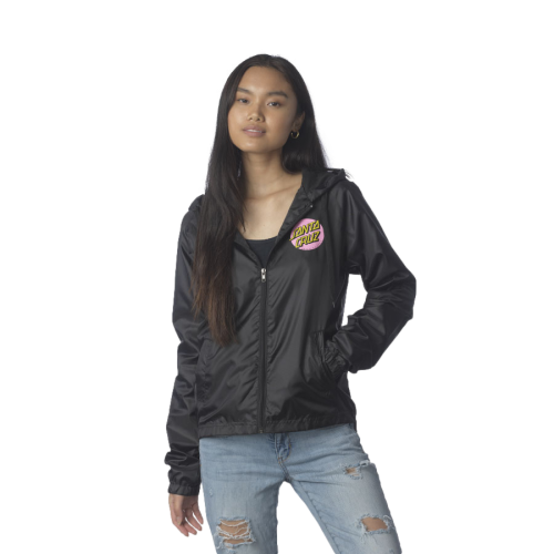 Santa Cruz Other Dot Hooded Windbreaker Jacket Womens Black