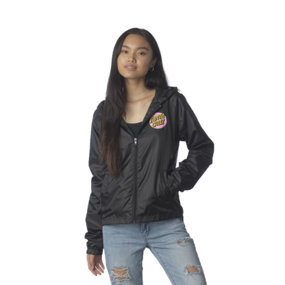 Santa Cruz Other Dot Hooded Windbreaker Jacket Womens Black