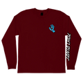 Santa Cruz Screaming Hand L/S Burgundy Tee