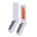 Santa Cruz Check Ringed Flamed Dot Crew Socks  Mens White