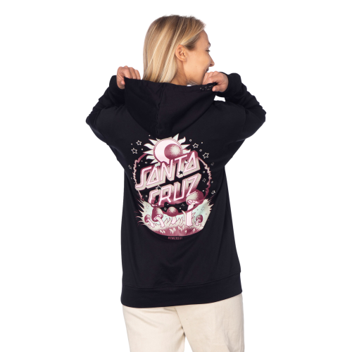 Santa Cruz Dark Arts P/O Hooded Lt Wt Boyfriend Sweatshirt Womens Black