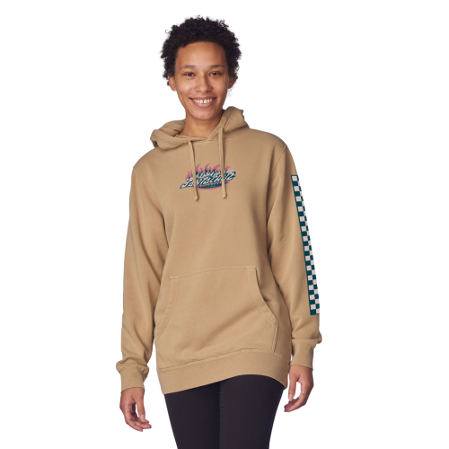 Santa Cruz Ultimate Flame Dot P/O Hooded Relaxed Long Sweatshirt Womens Pigment Sandstone