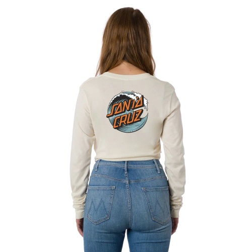 Santa Cruz Wave Dot Longsleeve T-Shirt  Womens Cream