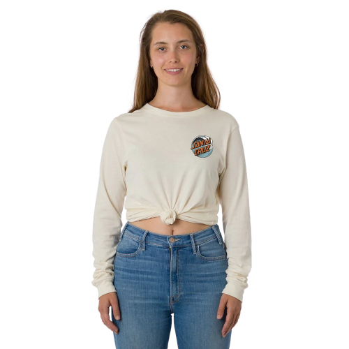 Santa Cruz Wave Dot Longsleeve T-Shirt  Womens Cream