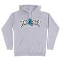Santa Cruz X Thrasher Screaming Logo P/O Hooded Heavyweight Sweatshirt  Mens Grey Hthr