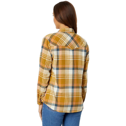 Salty Crew Long Haul Flannel Women's Gold