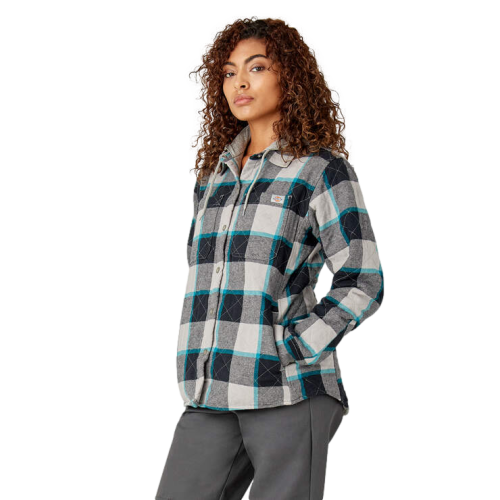 Dickies Flannel Hooded Shirt Jacket Women Alloy Campside
