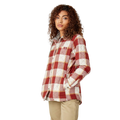 DickiesFlannel Hooded Shirt Jacket Womens Fire Brick