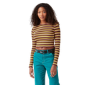 Dickies Striped Long Sleeve Cropped T-Shirt Women's Ginger Honey