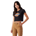 Dickies Distressed Logo Cropped T-Shirt Women's Black