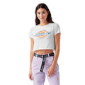 Dickies Distressed Logo Cropped T-Shirt Womens White