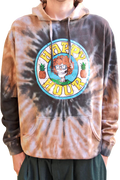 Happy Hour Skull And Roses Hoodie Tye Dye