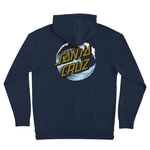 SANTA CRUZ WAVE DOT P/O HOODED HEAVYWEIGHT SLATE W/GOLD SWEATSHIRT