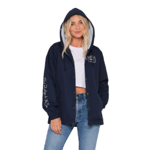 Salty Crew Stealth Snap Jacket Navy Women's