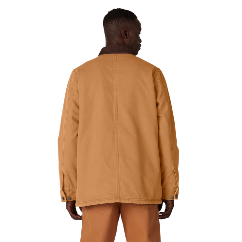 Dickies Stonewashed Duck Lined Chore Coat Brown Men's
