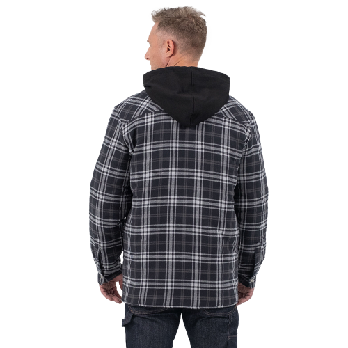 Dickies Flannel Hooded Shirt Jacket Black/Charcoal Men's