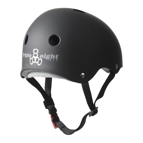 Triple 8 Certified Sweatsaver Black Rubber Helmet