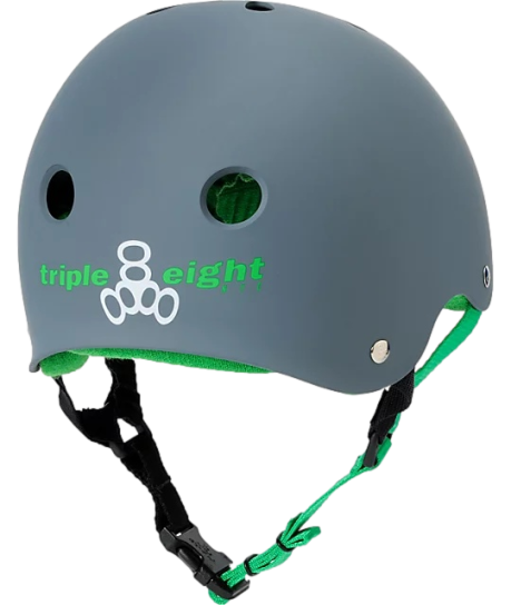 Triple 8 Sweatsaver Carbon Rubber/Green Helmet