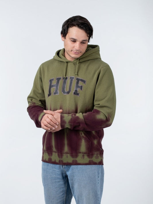 HUF HARTFORD TIEDYE P/O HOODIE OLIVE