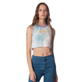 Santa Cruz Oval Flame Dot Fusion Crop Tank Womens Wild Berry Fusion