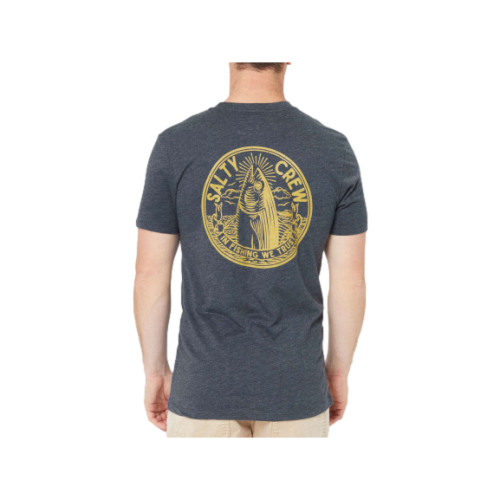 Salty Crew In Fishing We Trust Short Sleeve T-Shirt  Navy Heather