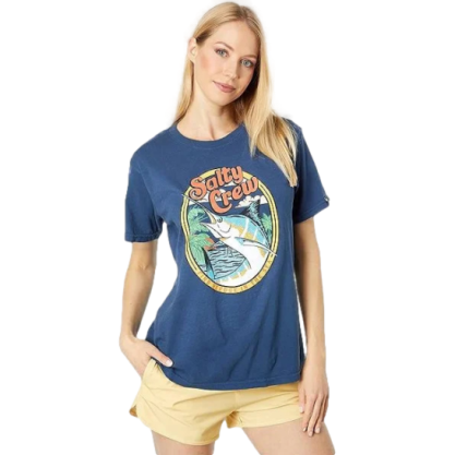 Salty Crew La Playa Boyfriend Short Sleeve Tee Womens Navy